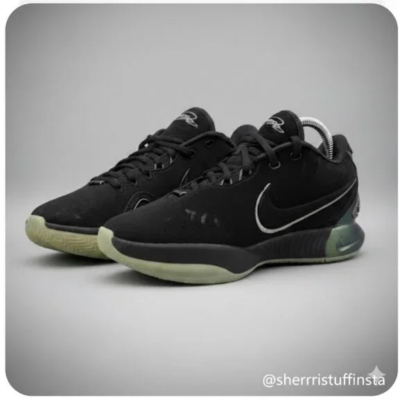 Nike LeBron 21 Tahitian Basketball Shoes Black & Oil Green Size 8.5 US Pre-Owned - Picture 2 of 12